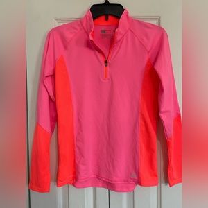 Girls Xersion XL 14 pink/orange long sleeve athletic shirt.